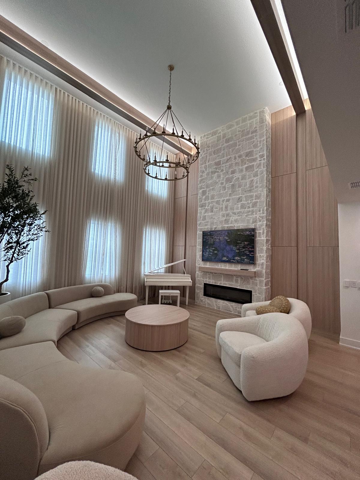 Stone Fireplace & Media Wall — view 1