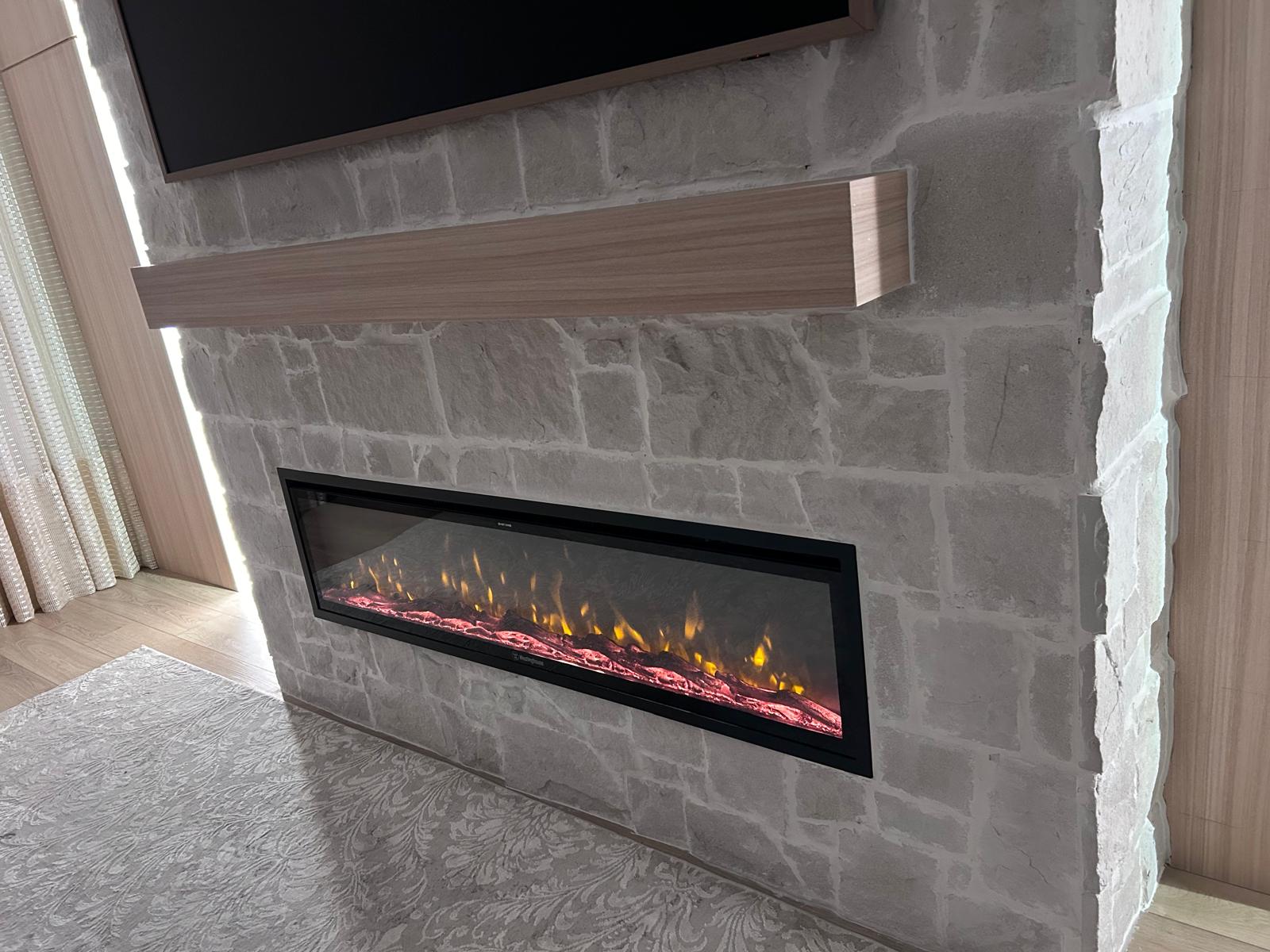 Stone Fireplace & Media Wall — view 6
