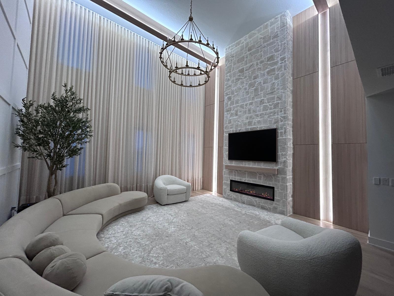 Stone Fireplace & Media Wall — view 3