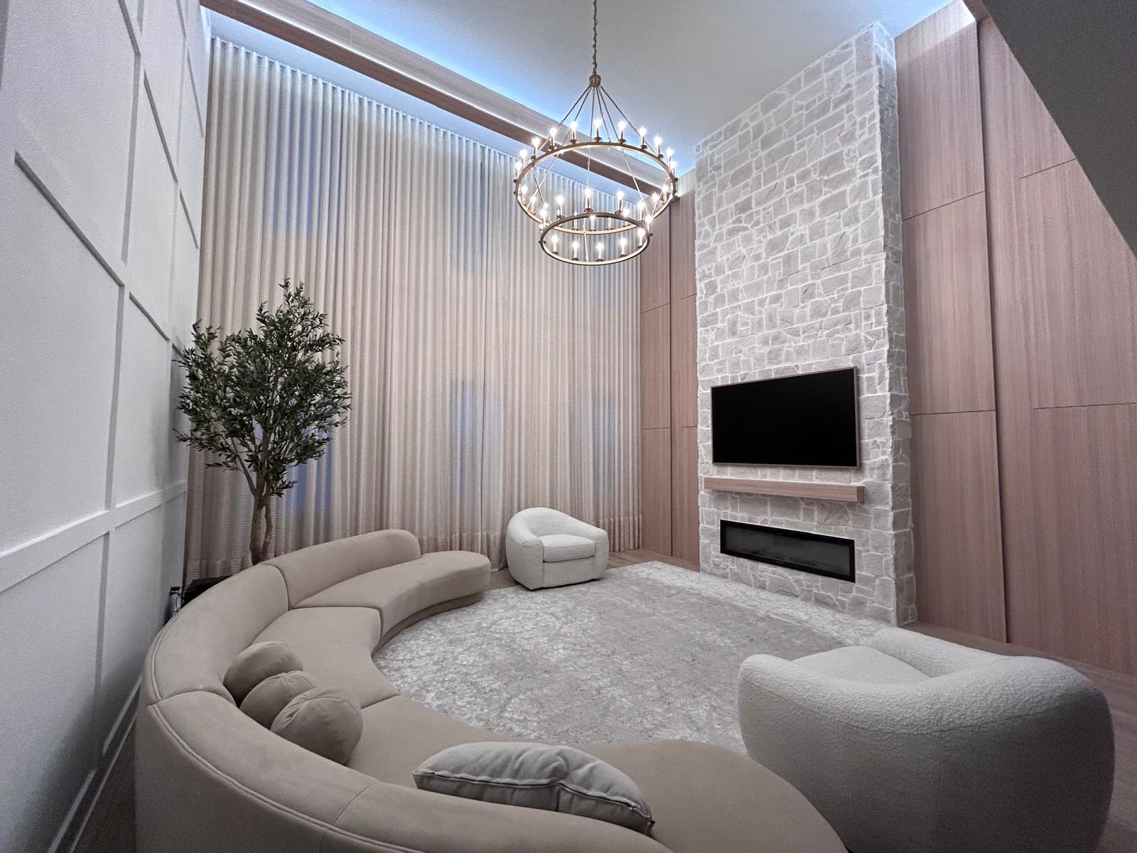 Stone Fireplace & Media Wall — view 8