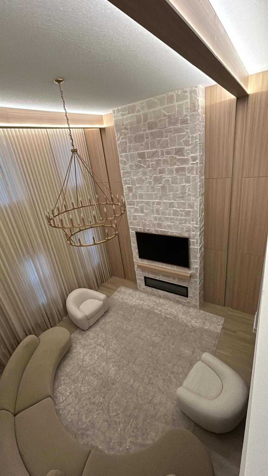 Stone Fireplace & Media Wall — view 9